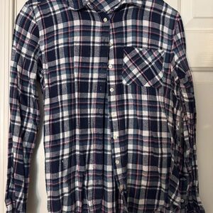Aeropostale Women’s Navy and White Checkered Shirt